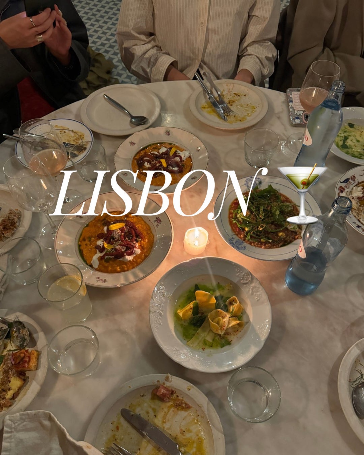 A Lisbon dinner table from above